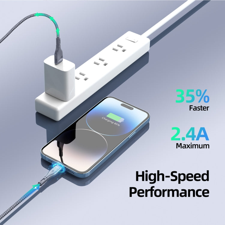 DUZZONA A7 2.4A USB to 8 Pin Charging Data Cable, 1m, 2m